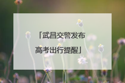 武昌交警发布高考出行提醒