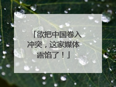 欲把中国卷入冲突，这家媒体露馅了！