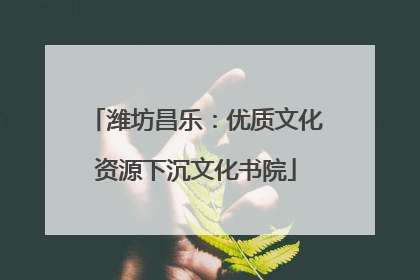 潍坊昌乐：优质文化资源下沉文化书院