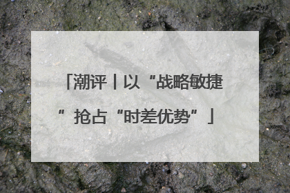 潮评丨以“战略敏捷”抢占“时差优势”