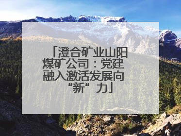 澄合矿业山阳煤矿公司：党建融入激活发展向“新”力