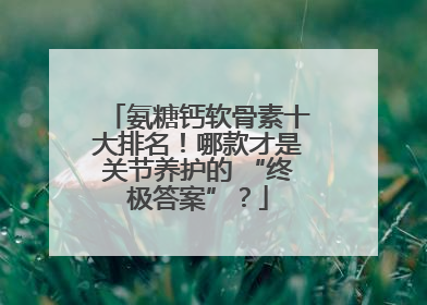 氨糖钙软骨素十大排名！哪款才是关节养护的 “终极答案”？