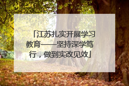 江苏扎实开展学习教育——坚持深学笃行，做到实改见效