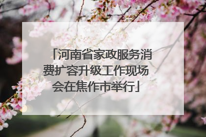 河南省家政服务消费扩容升级工作现场会在焦作市举行
