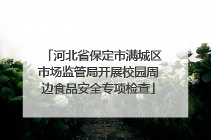 河北省保定市满城区市场监管局开展校园周边食品安全专项检查