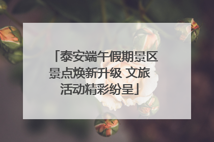 泰安端午假期景区景点焕新升级 文旅活动精彩纷呈