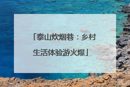 泰山炊烟巷：乡村生活体验游火爆