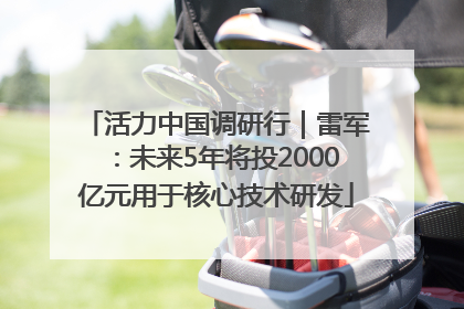 活力中国调研行｜雷军：未来5年将投2000亿元用于核心技术研发