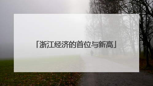 浙江经济的首位与新高