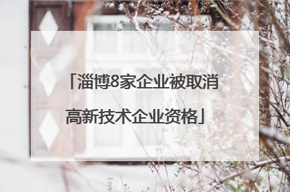 淄博8家企业被取消高新技术企业资格