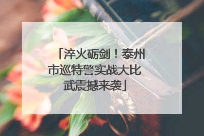 淬火砺剑！泰州市巡特警实战大比武震撼来袭