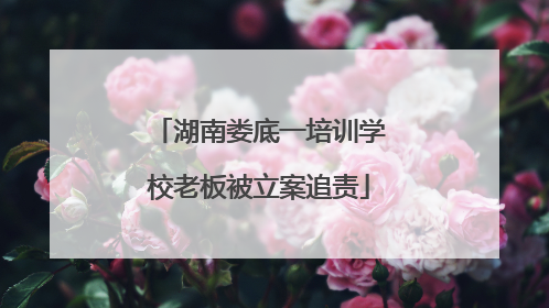 湖南娄底一培训学校老板被立案追责
