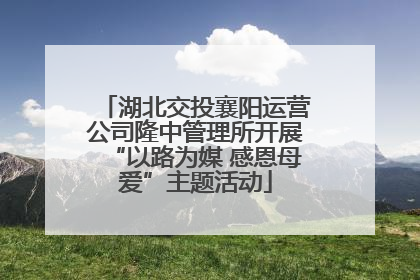 湖北交投襄阳运营公司隆中管理所开展“以路为媒 感恩母爱”主题活动