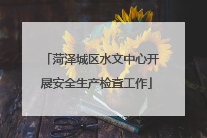 菏泽城区水文中心开展安全生产检查工作