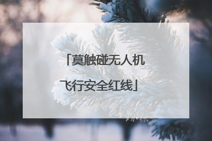 莫触碰无人机飞行安全红线