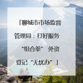 聊城市市场监督管理局：打好服务“组合拳” 外资登记“无忧办”