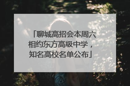 聊城高招会本周六相约东方高级中学，知名高校名单公布