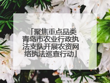 聚焦重点品类 青岛市农业行政执法支队开展农资网络执法巡查行动