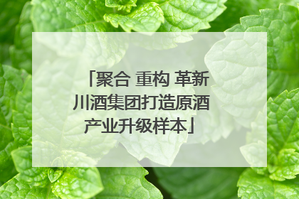 聚合 重构 革新 川酒集团打造原酒产业升级样本