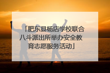 肥东县杨店学校联合八斗派出所举办安全教育志愿服务活动
