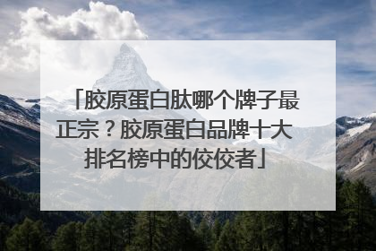 胶原蛋白肽哪个牌子最正宗？胶原蛋白品牌十大排名榜中的佼佼者