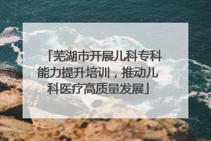 芜湖市开展儿科专科能力提升培训，推动儿科医疗高质量发展