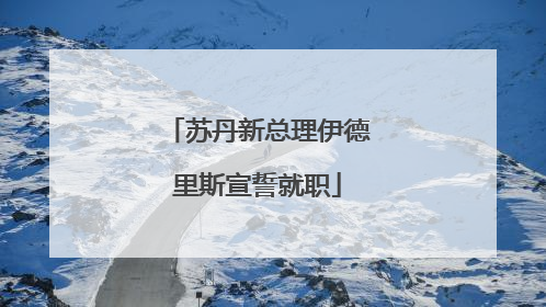 苏丹新总理伊德里斯宣誓就职