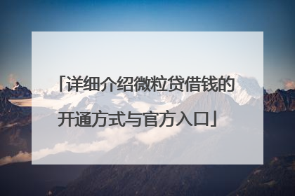 详细介绍微粒贷借钱的开通方式与官方入口