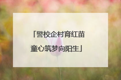 警校企村育红苗 童心筑梦向阳生