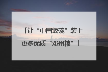 让“中国饭碗”装上更多优质“邓州粮”