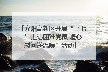 襄阳高新区开展“‘七一’走访困难党员 暖心慰问送温暖”活动