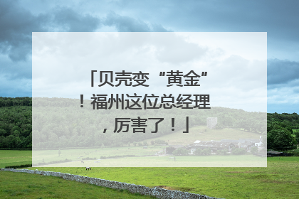 贝壳变“黄金”！福州这位总经理，厉害了！