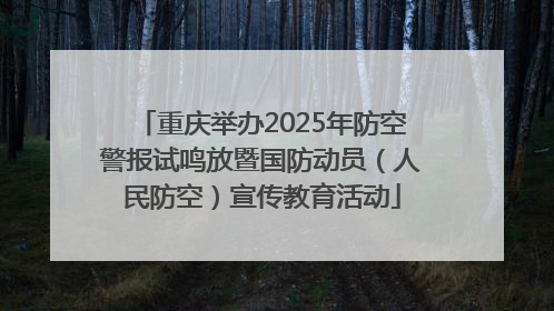 重庆举办2025年防空警报试鸣放暨国防动员（人民防空）宣传教育活动