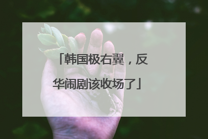 韩国极右翼，反华闹剧该收场了