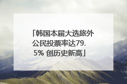 韩国本届大选旅外公民投票率达79.5% 创历史新高