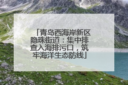 青岛西海岸新区隐珠街道：集中排查入海排污口，筑牢海洋生态防线