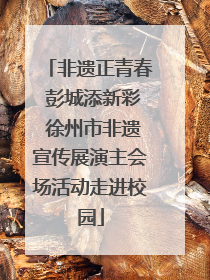非遗正青春 彭城添新彩 徐州市非遗宣传展演主会场活动走进校园