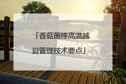 香菇菌棒高温越夏管理技术要点