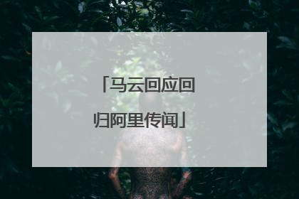 马云回应回归阿里传闻