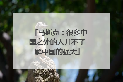 马斯克：很多中国之外的人并不了解中国的强大