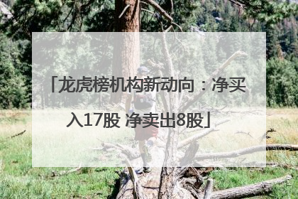 龙虎榜机构新动向：净买入17股 净卖出8股