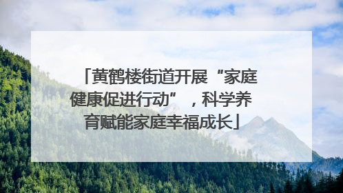 黄鹤楼街道开展“家庭健康促进行动”，科学养育赋能家庭幸福成长