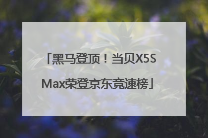 黑马登顶！当贝X5S Max荣登京东竞速榜