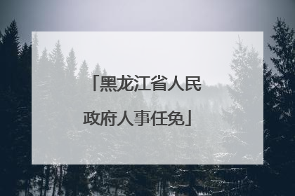 黑龙江省人民政府人事任免