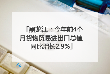 黑龙江：今年前4个月货物贸易进出口总值同比增长2.9%