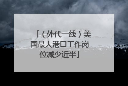 （外代一线）美国最大港口工作岗位减少近半