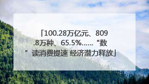 100.28万亿元、809.8万种、65.5%……“数”读消费提速 经济潜力释放