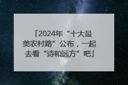 2024年“十大最美农村路”公布，一起去看“诗和远方”吧