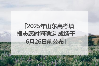 2025年山东高考填报志愿时间确定 成绩于6月26日前公布
