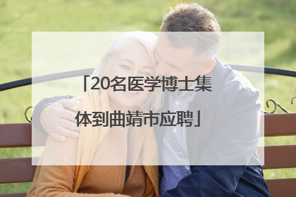 20名医学博士集体到曲靖市应聘